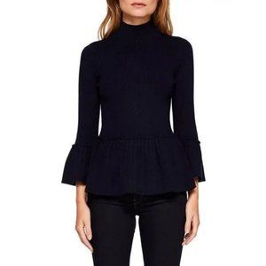 Ted Baker Lislie Pleated Peplum Sweater Navy Size TED 0/ US 2